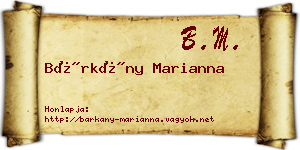 Bárkány Marianna névjegykártya