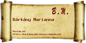 Bárkány Marianna névjegykártya